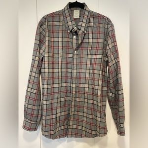 Brooks Brothers button down Milano fit cotton plaid shirt size large